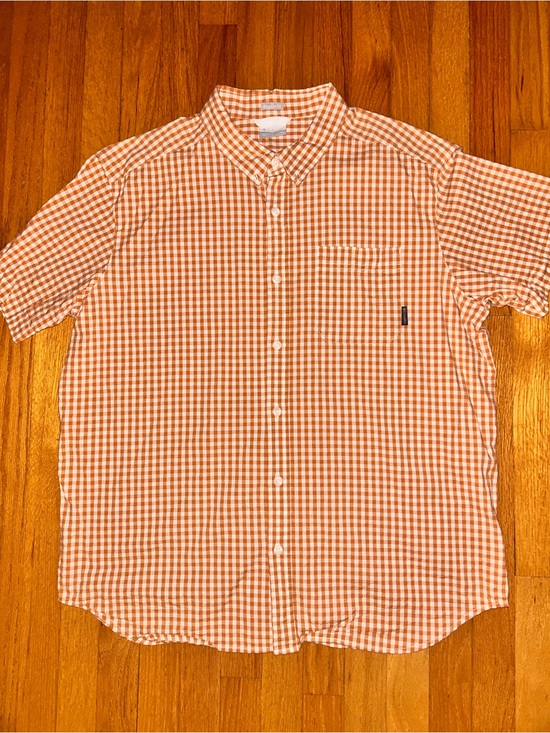Columbia Other - Columbia Orange and White Gingham Short Sleeve Button-Down Shirt